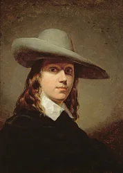 Autoportrait avec un chapeau à larges bords, 1848