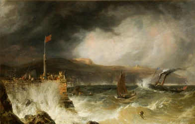 Bateau de poste entrant dans le port, 1855