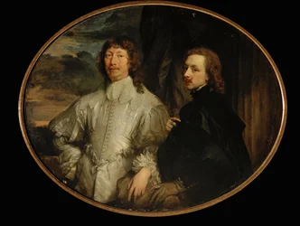 Double portrait Sir Endymion Porter et Anthonis van Dyck (peinture sur toile)
