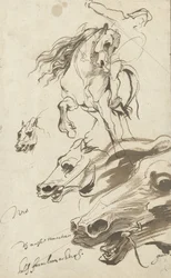 Étude de cavalier et tête de cheval, 1620-1