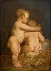 Deux enfants nus avec des raisins, vers 1630-40