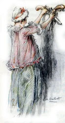 Charlotte détache les pistolets d