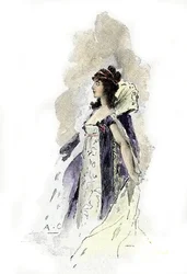 Portrait de Désirée Clary, reine de Suède en 1818 (dessin d