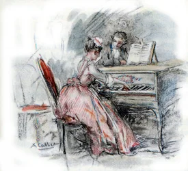Werther admirant Charlotte jouant du clavecin