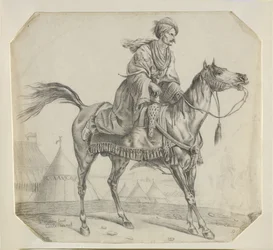 Un Mamelouk montant son cheval