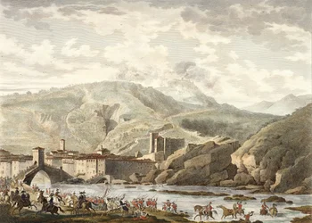 La Bataille de Millesimo, 25 Germinal, An 4 (avril 1796) gravée par Jean Duplessi-Bertaux (1747-1819)