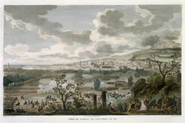 La capture de Naples, 2 Pluviôse, An 7 (23 janvier 1799) gravée par Jean Duplessi-Bertaux (1747-1819)