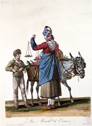 Le Vendeur de Cerises, gravé par Philibert Louis Debucourt (1755-1832)