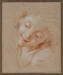 Jeune fille souriante, la tête inclinée vers l