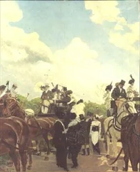 Spectateurs de courses à Longchamps, 1906
