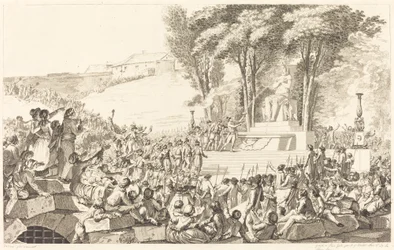 La Fontaine de la Régénération sur les débris de la Bastille, le 10 avril 1793