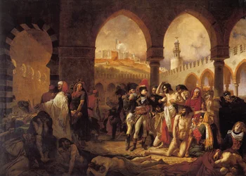 Bonaparte visitant la maison de peste à Jaffa