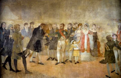 Napoléon Ier visite le Salon du Louvre et distribue aux artistes les croix de la Légion d