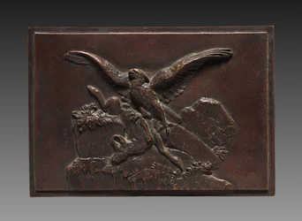 Aigle avec chamois, vers 1830 - 1875