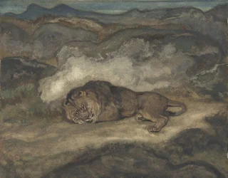Lion dormant, 1810-1875