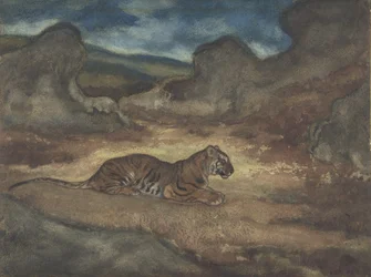 Tigre dans le paysage