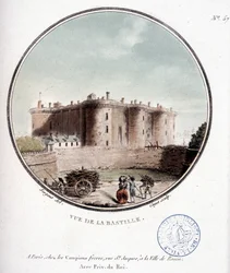 Vue de la Bastille avant la Révolution - dans « Vues pittoresques des principaux bâtiments de Paris » par Sergeant