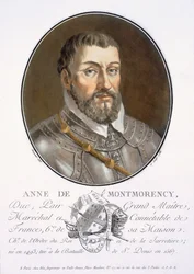 Anne de Montmorency, de Portraits des grands hommes, femmes illustres, et sujets mémorables de France, gravé et imprimé en couleurs, publié par Pierre Blin, 1786-92, Paris
