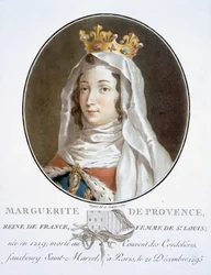 Marguerite de Provence, de Portraits des grands hommes, femmes illustres, et sujets mémorables de France, gravé et imprimé en couleurs, publié par Pierre Blin, 1786-92, Paris
