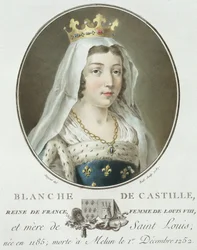 Portrait de Blanche de Castille (1185-1252) gravé par Ride, 1787