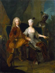 French : Prince héritier Friedrich Ludwig of Württemberg (1698-1731) avec son épouseHenriette Marie von Brandenburg-Schwedt (1702-1782) Portrait of the Hereditary Prince Friedrich Ludwig of Württemberg and his wife Henriette Marie of Brandenburg-Schwedt