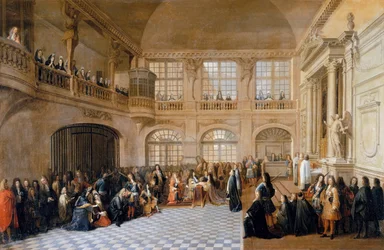Louis XIV recevant le serment du marquis de Dangeau, Grand Maître de l