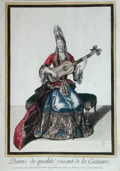 Dame jouant de la guitare