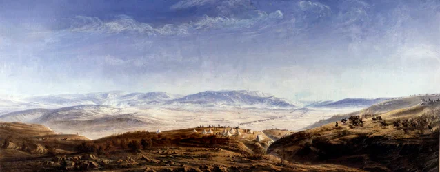 Guerre de Crimée (1853-1856) : « La bataille de Balaklava en Crimée le 25/10/1854 ». Peinture d