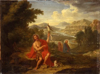 Saint Jean-Baptiste dans le désert indiquant le Christ, le Jourdain au-delà, 1759