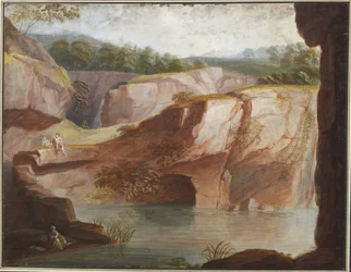 Carrière avec sage assis, homme et femme
