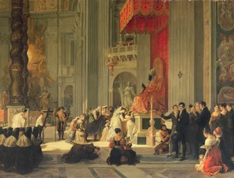 Baiser des pieds de la statue de Saint Pierre à Saint Pierre, Rome, 1812
