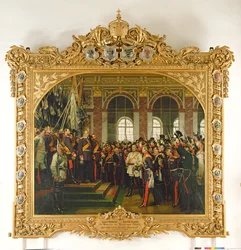 La proclamation de Guillaume comme Kaiser du nouvel Empire allemand dans la galerie des Glaces à Versailles le 18 janvier 1871, peint en 1885