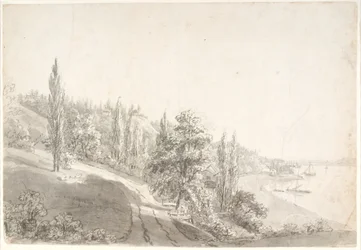 Paysage avec ville sur l