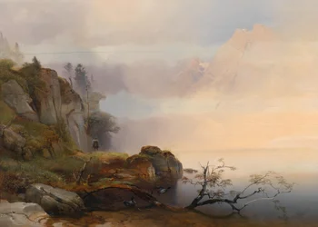 Anton Hansch Ambiance automnale au bord du lac 1846