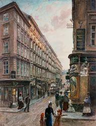 Spiegelgasse dans le centre de Vienne (watercorlour)