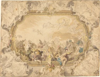 Un plafond avec Apollo présidant à l