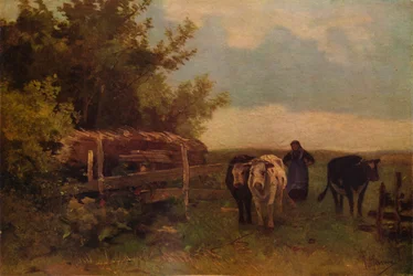 Garder des vaches, Hérisson, vers 1869, 1938