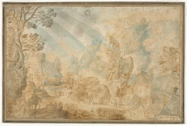 Paysage de montagne avec figures