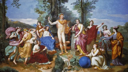 Apollon, Mnémosyne et les neuf muses