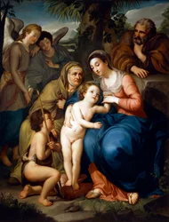 La Sainte Famille avec Sainte Élisabeth, Saint Jean-Baptiste et deux anges