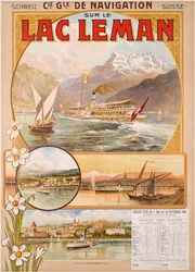 Affiche publicitaire pour le Lac Léman (Lac de Genève), Suisse