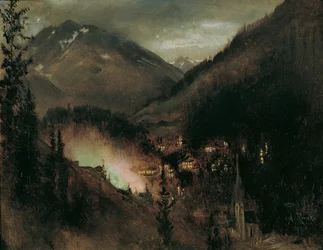 Wildbad Gastein le soir (sous un éclairage bengale)