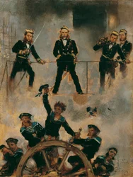 Avec Tegetthoff à Lissa, vers 1880-82 (huile sur toile)