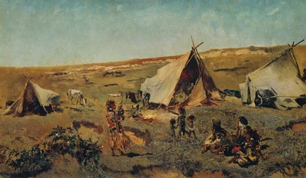 Campement de gitans dans la Puszta