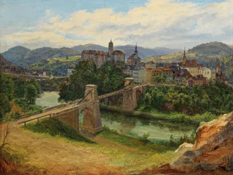 Vue de la ville de Loket en République tchèque (Elbogen an der Eger)