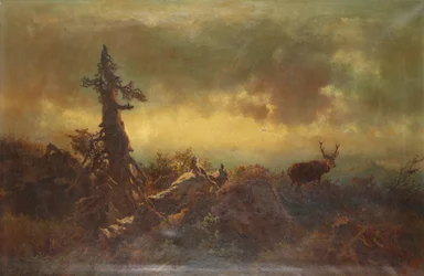 Plateau avec cerf