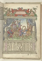 Représentation allégorique sur scène à la fin de la Steenweg, 1578