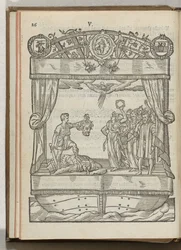 La représentation de Het Mariacransken: David avec la tête de Goliath, 1577