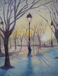 Reflets du lampadaire église du Dôme, 2010