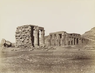 Vue générale du Ramesseum, Thèbes